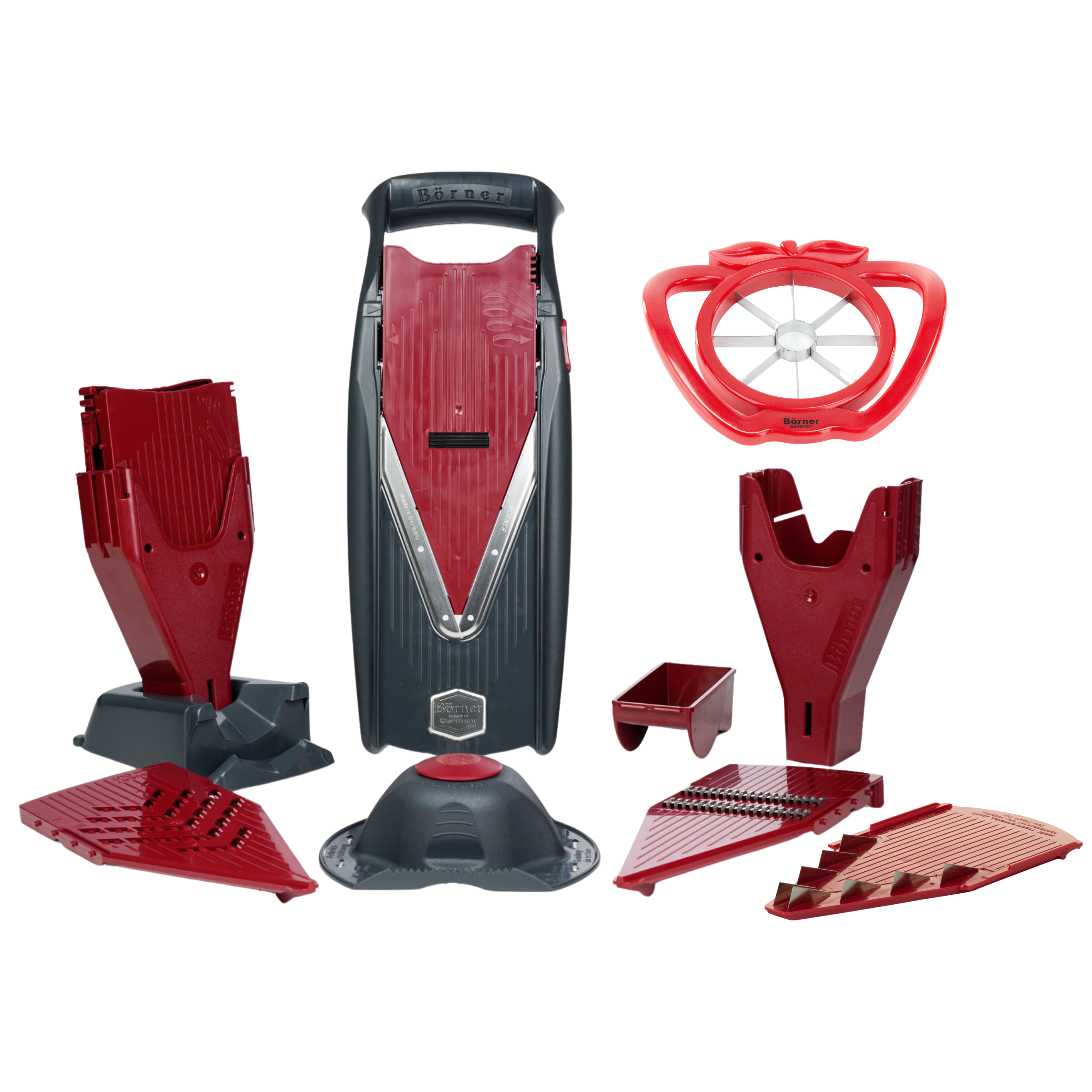 Super Promo Noël Set Professionnel mandoline Vital Börner + Offre Plaque de coupe 10mm + Offre Coupe-pommes V8